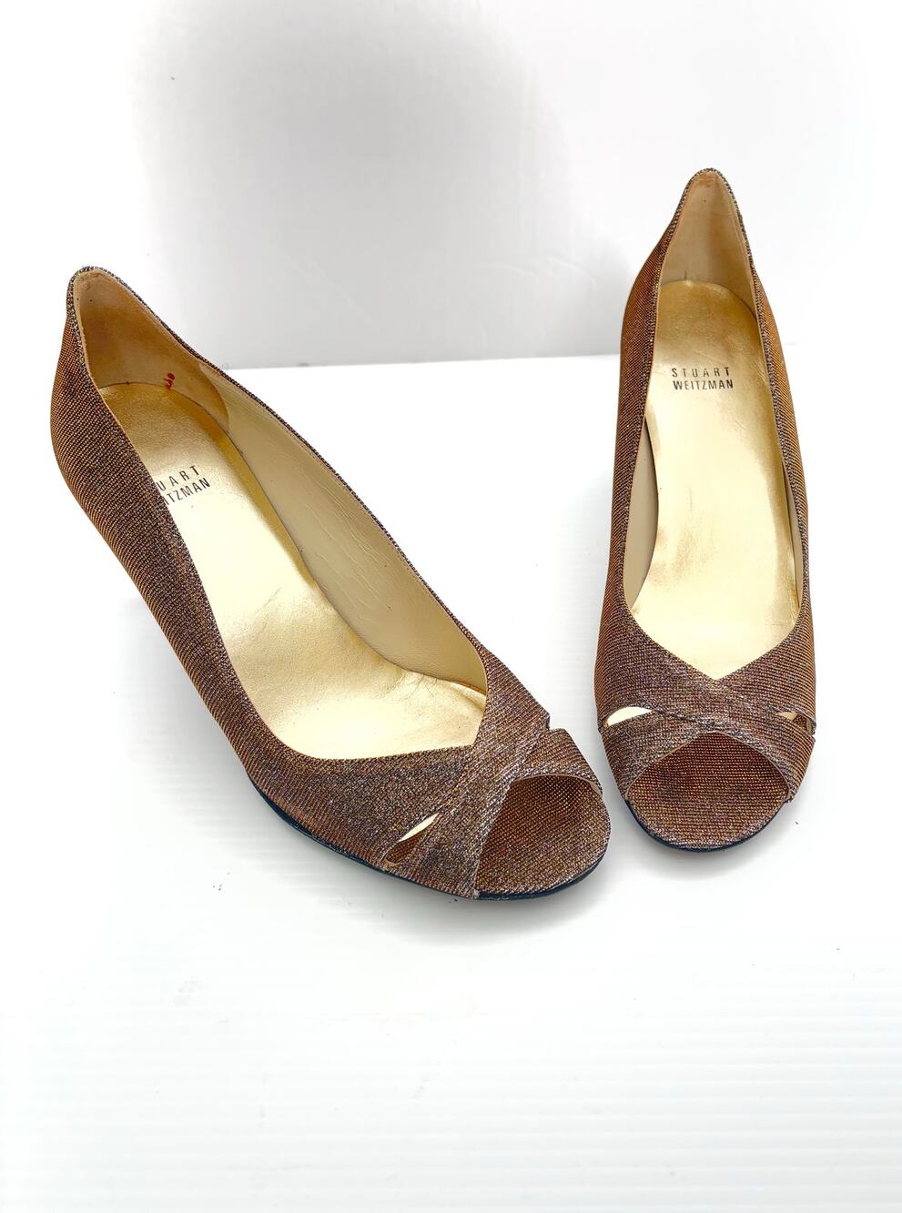 Stuart Weitzman Shoes Metallic Color Shift Peep Toe Pumps Heels Women’s Size 10